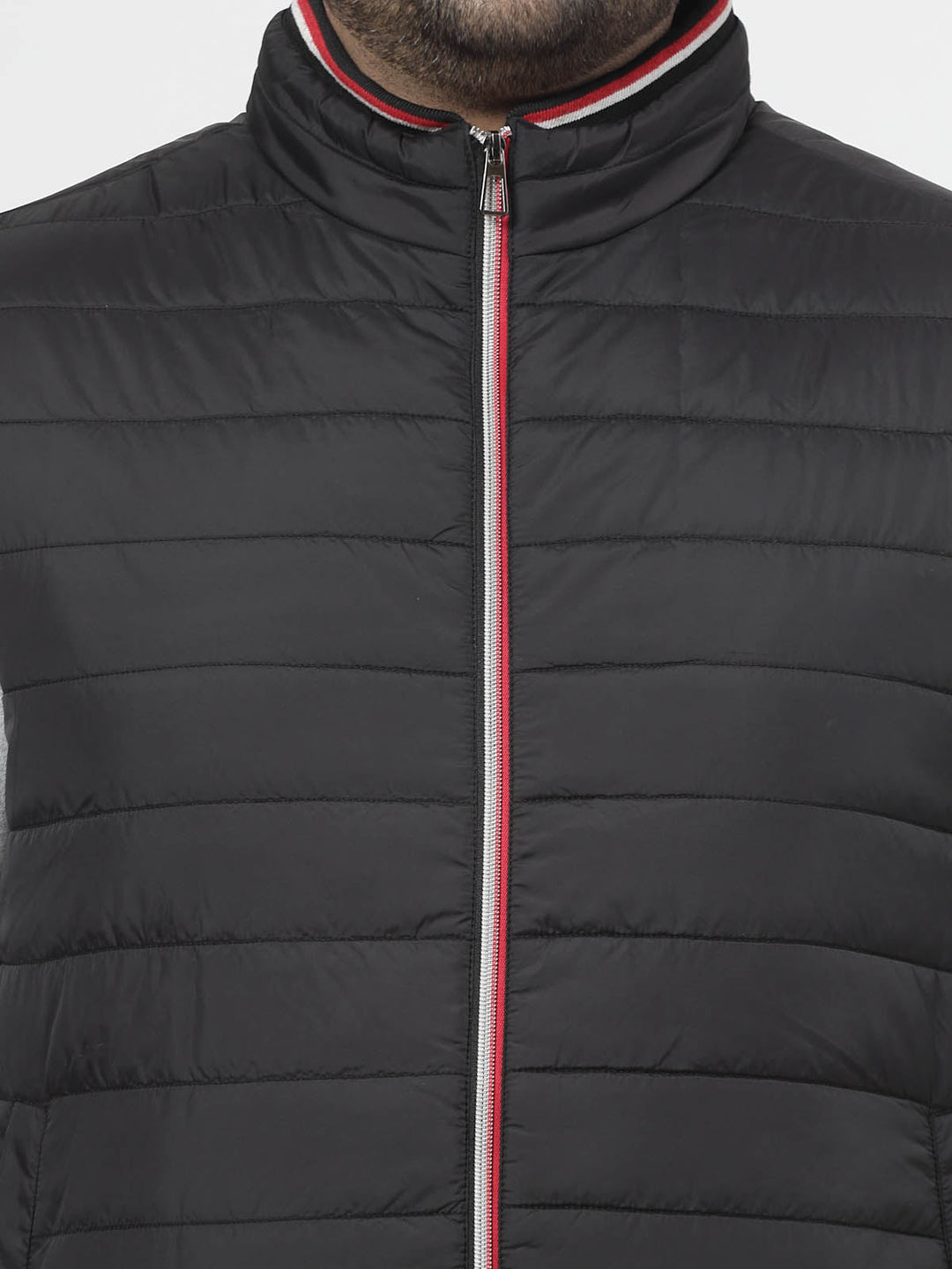 Plus Size Black Sleeveless Puffer Jacket