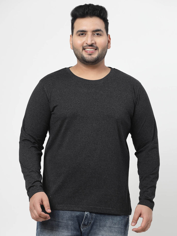 Plus Size Grey Cotton T-Shirt