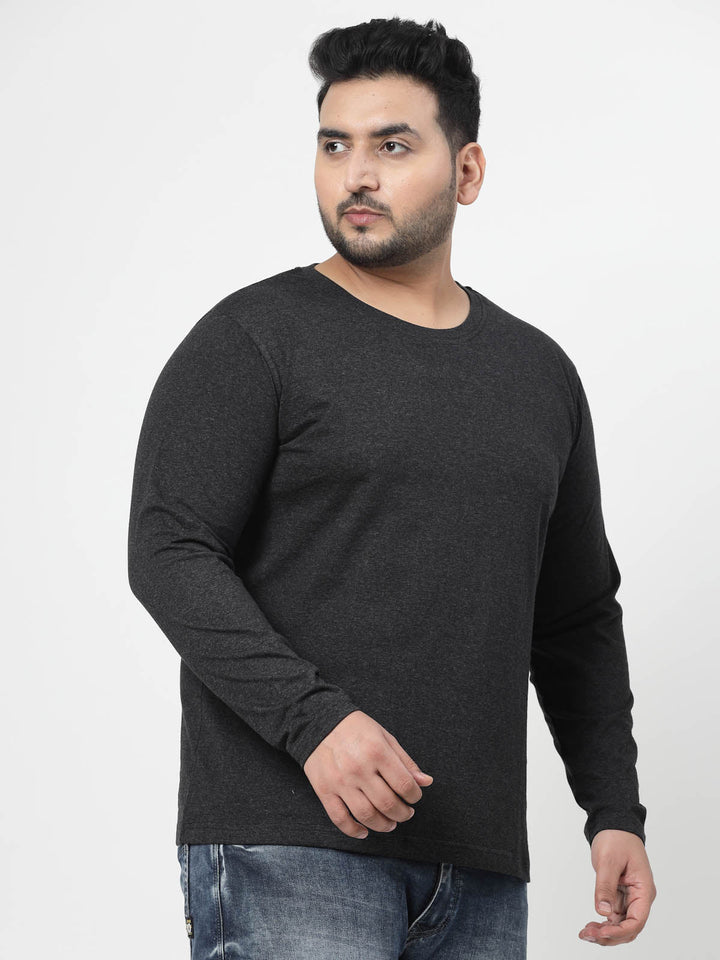 Plus Size Grey Cotton T-Shirt