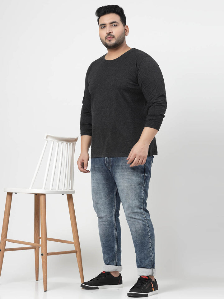 Plus Size Grey Cotton T-Shirt
