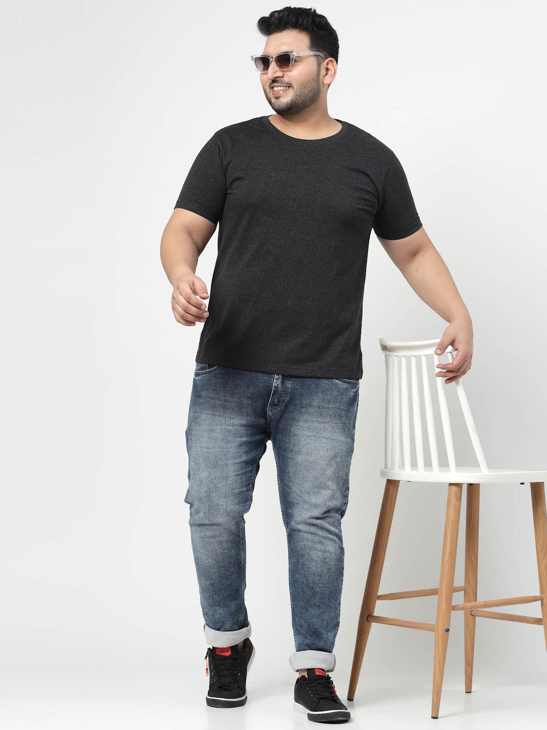 Plus Size GREY COTTON T-SHIRT