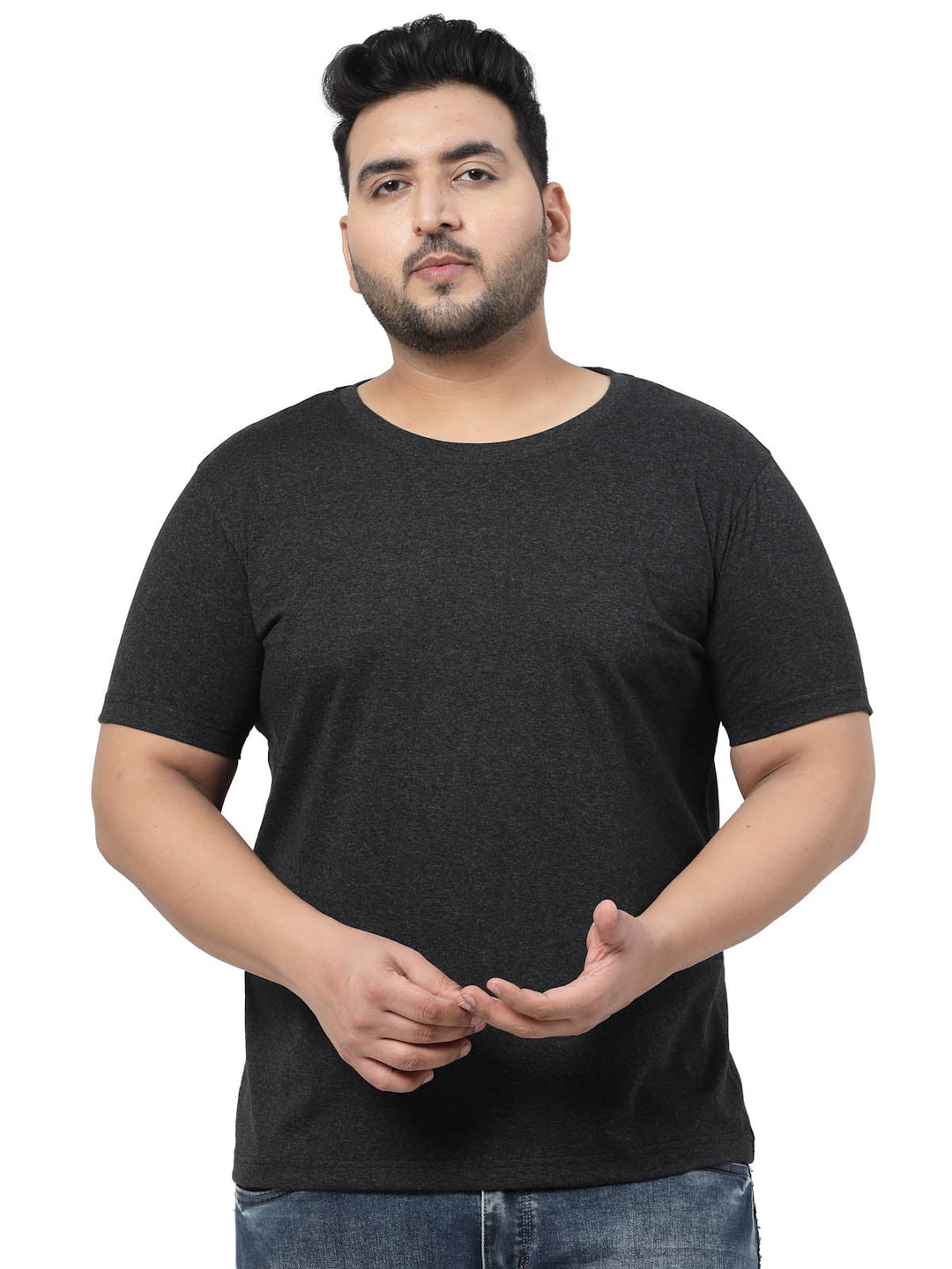 Plus Size GREY COTTON T-SHIRT