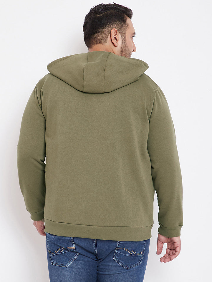 Solid Full Sleeve Hooded Casual Sweatshirt