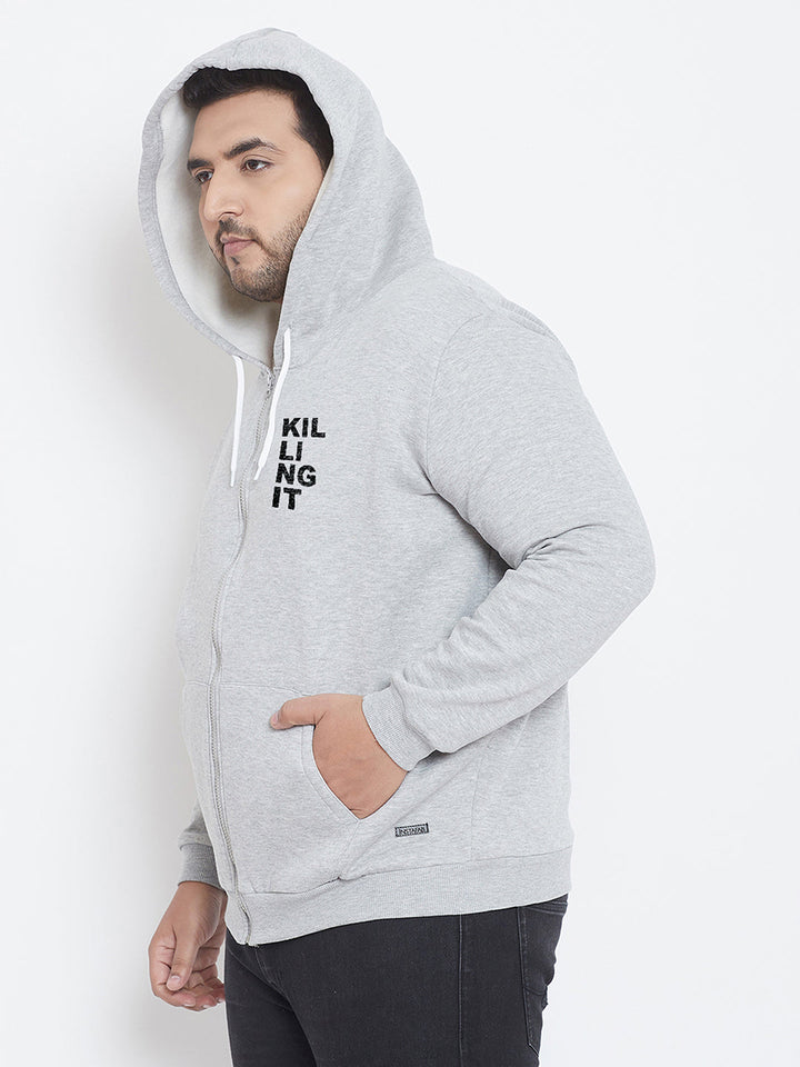 Solid Full Sleeve Hooded Casual Sweatshirt