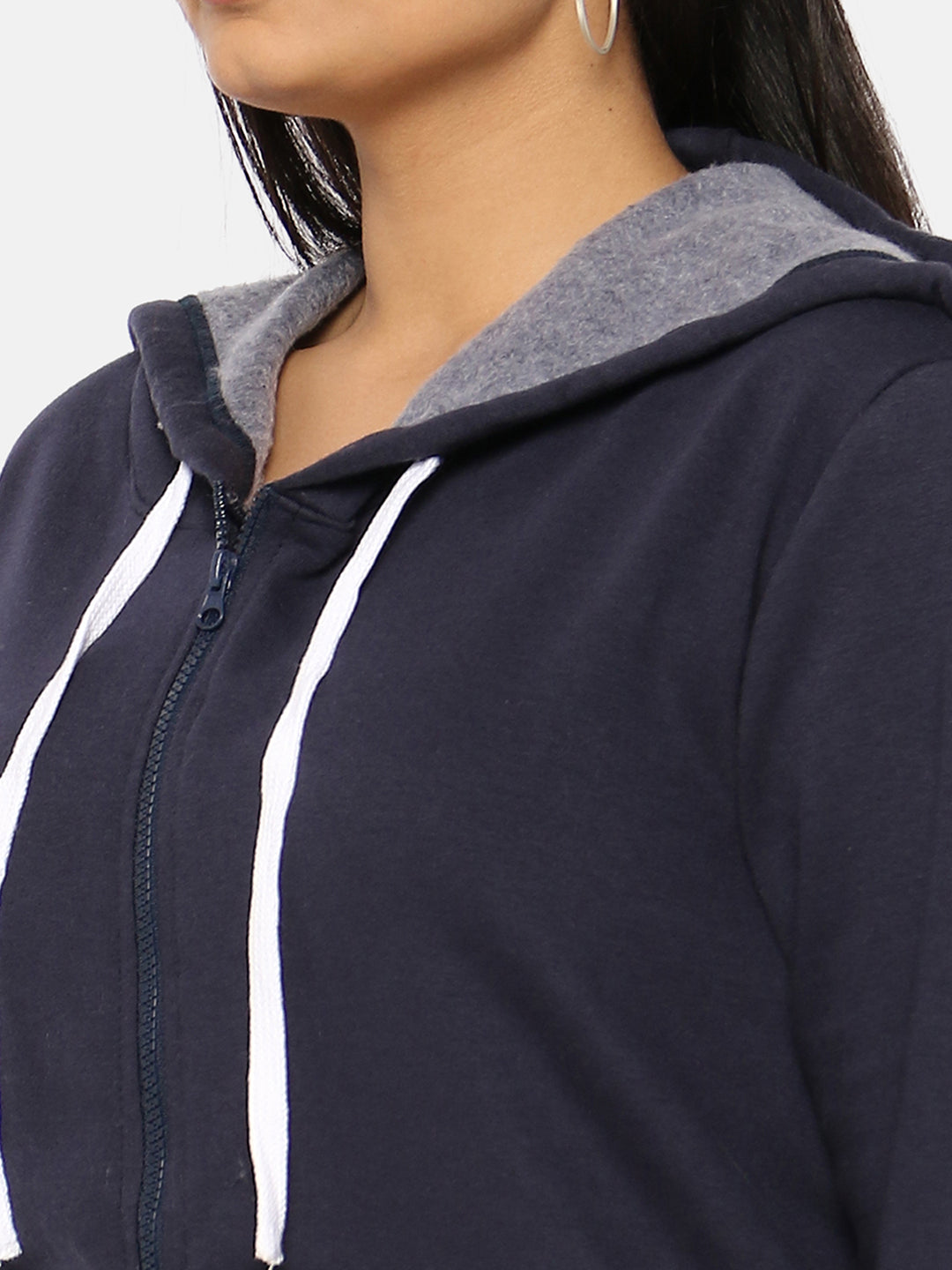 Solid Stylish Casual Hooded Sweatshirt