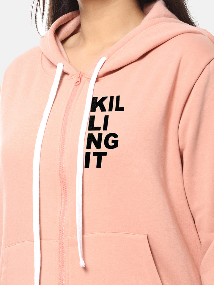 Printed Stylish Casual Hooded Sweatshirt