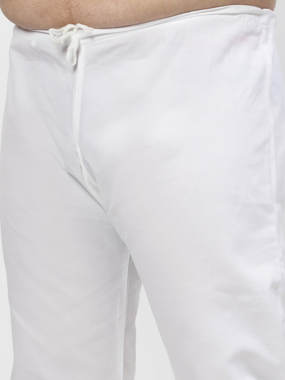Plus Size Men Green & White Solid Kurta with Pyjamas