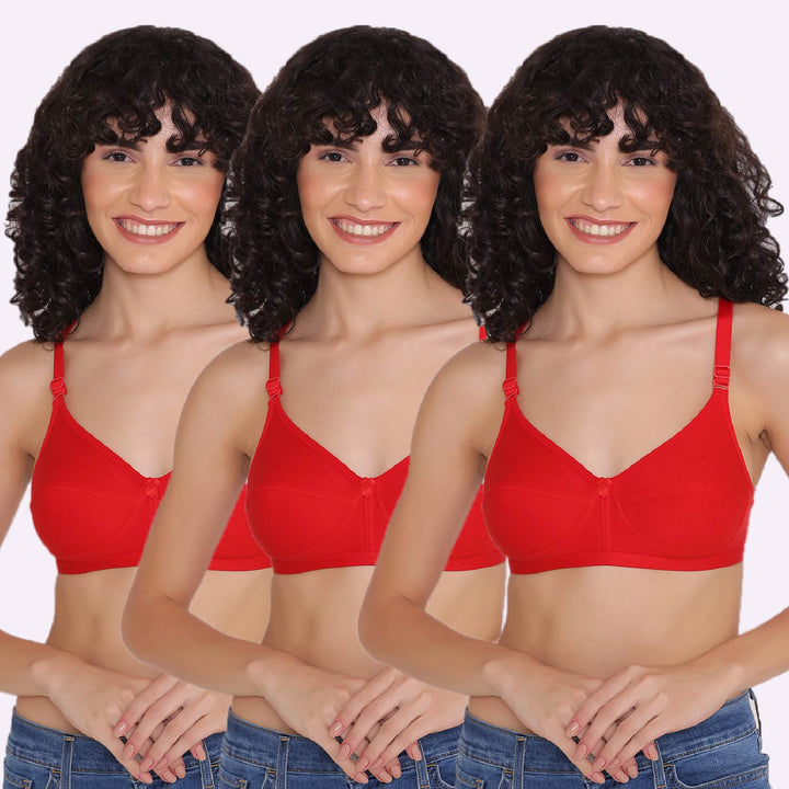 Women's Non Padded Non-Wired Regular Bra (Pack of 3)-ZOE