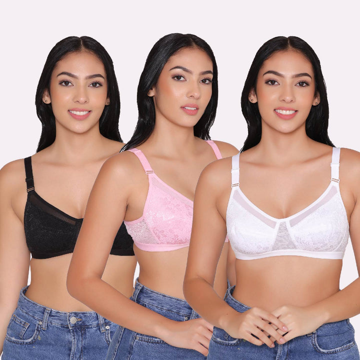 Women's power net Shaping Bra (Pack of 3)-AURA
