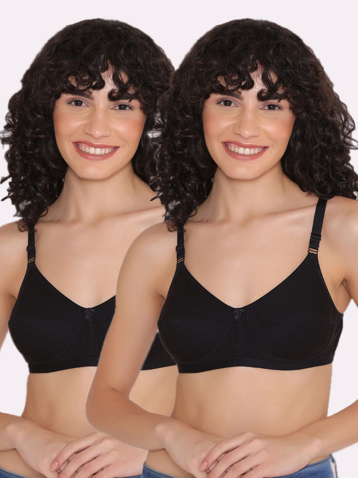 Women's Non Padded Non-Wired Regular Bra (Pack of 2)-ZOE