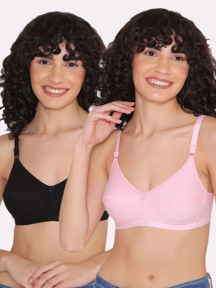 Women's Non Padded Non-Wired Regular Bra (Pack of 2)-ZOE