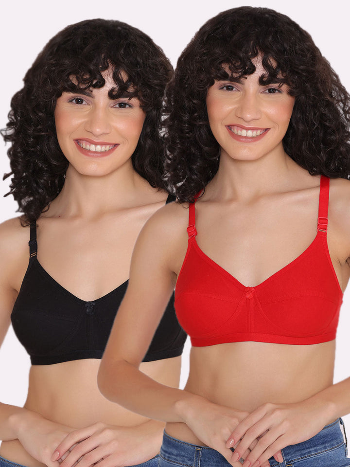 Women's Non Padded Non-Wired Regular Bra (Pack of 2)-ZOE