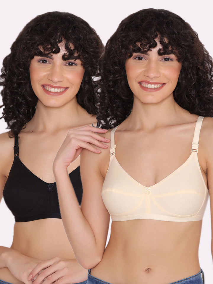 Women's Non Padded Non-Wired Regular Bra (Pack of 2)-ZOE