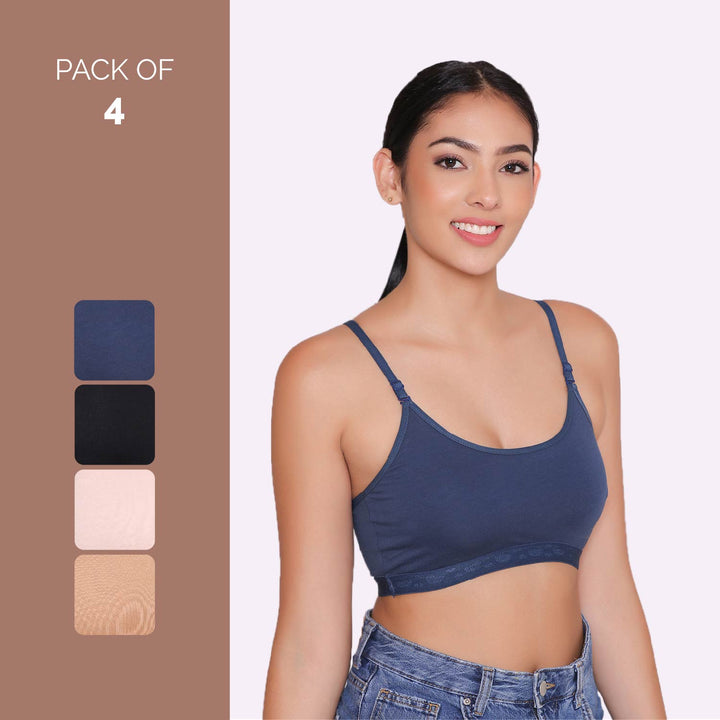 Teenagers Seamless multi-way Bra-Tango Combo of 4