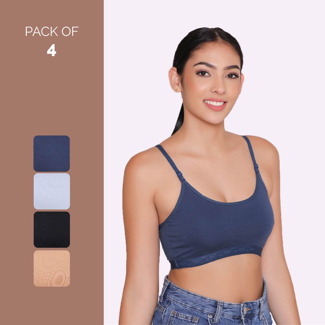 Teenagers Seamless multi-way Bra-Tango Combo of 4