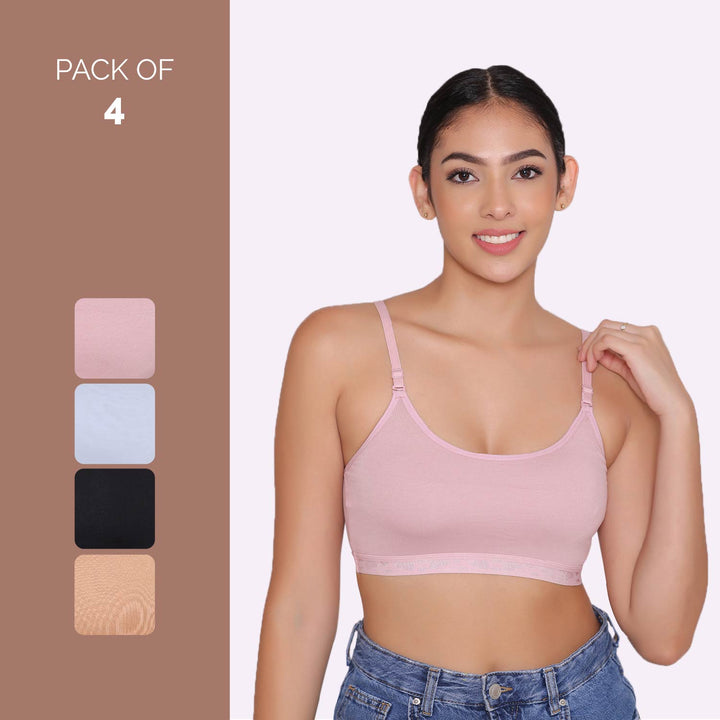 Teenagers Seamless multi-way Bra-Tango Combo of 4