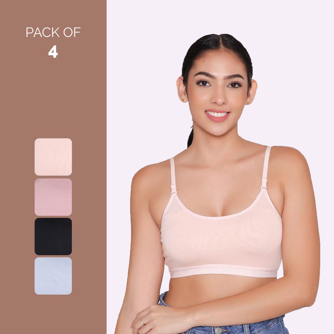 Teenagers Seamless multi-way Bra-Tango Combo of 4