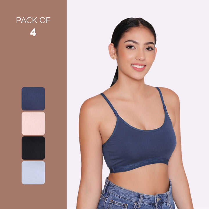 Teenagers Seamless multi-way Bra-Tango Combo of 4