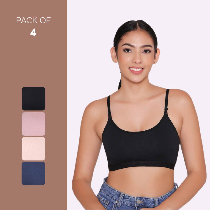 Teenagers Seamless multi-way Bra-Tango Combo of 4