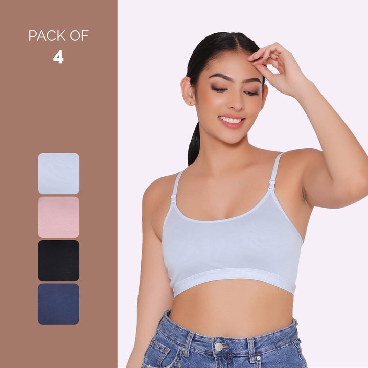 Teenagers Seamless multi-way Bra-Tango Combo of 4