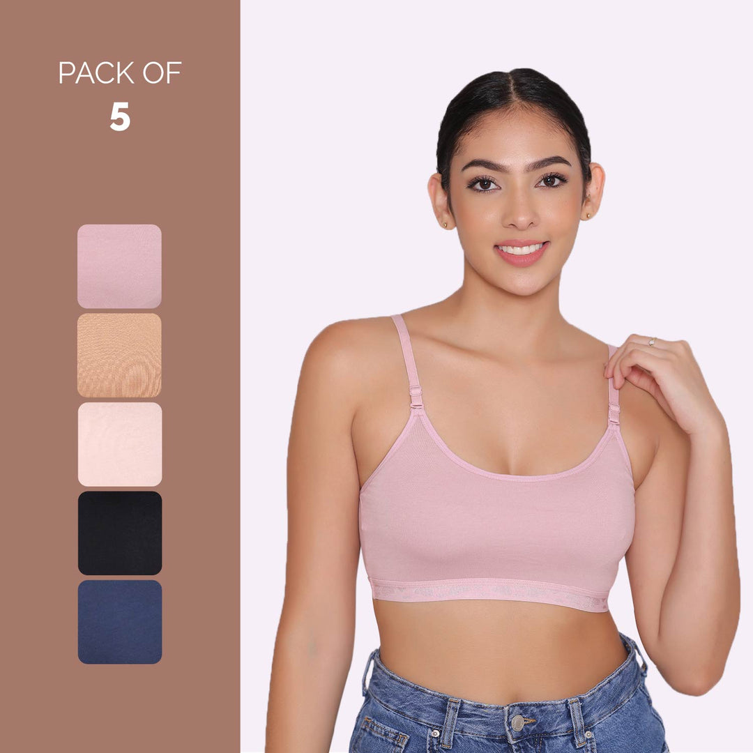 Teenagers Seamless multi-way Bra-Tango Combo of 5
