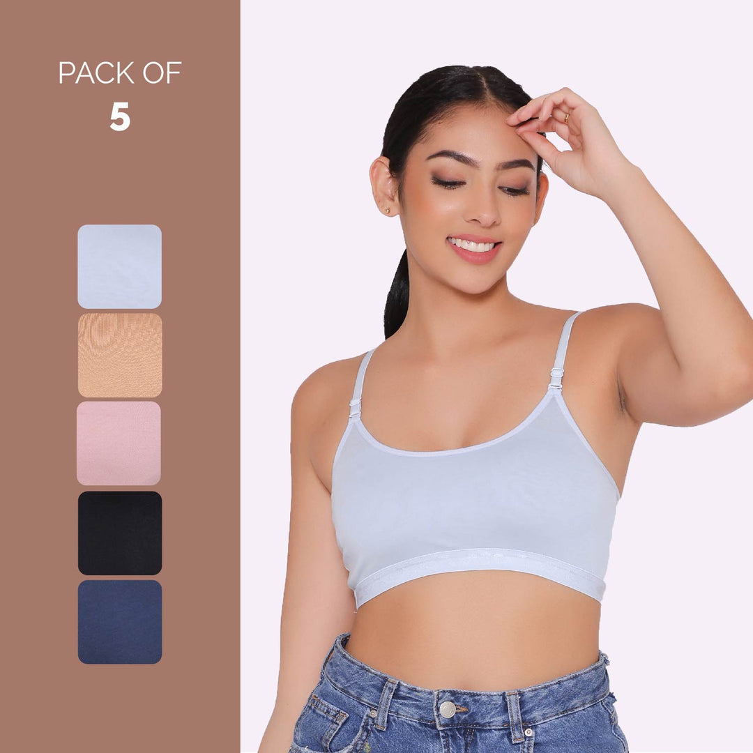 Teenagers Seamless multi-way Bra-Tango Combo of 5