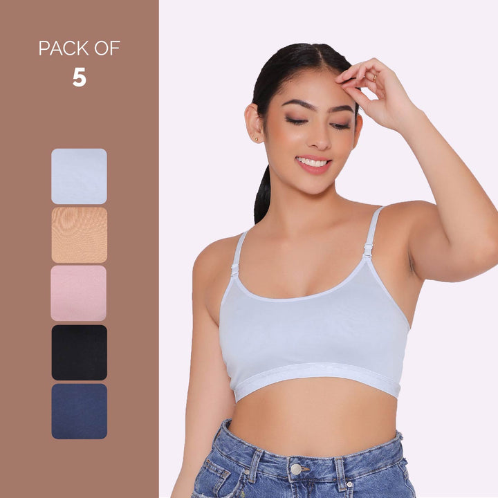 Teenagers Seamless multi-way Bra-Tango Combo of 5