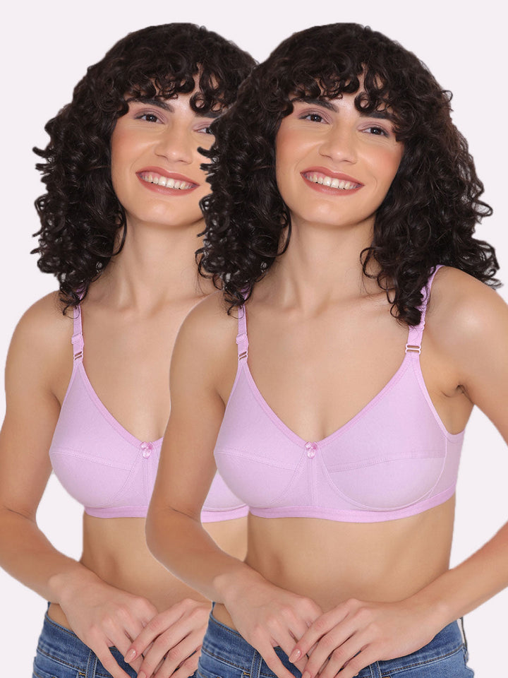 Women's Non Padded Non-Wired Regular Bra (Pack of 2)-ZOE