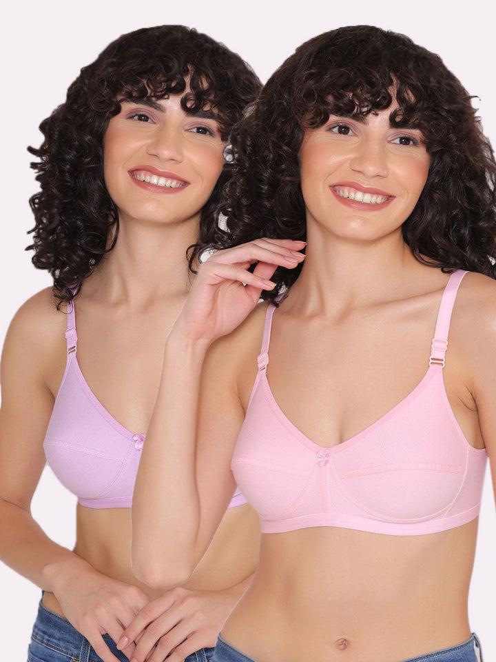 Women's Non Padded Non-Wired Regular Bra (Pack of 2)-ZOE