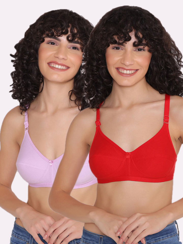Women's Non Padded Non-Wired Regular Bra (Pack of 2)-ZOE