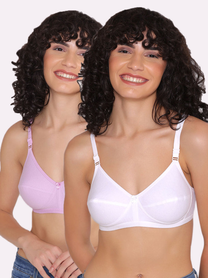 Women's Non Padded Non-Wired Regular Bra (Pack of 2)-ZOE
