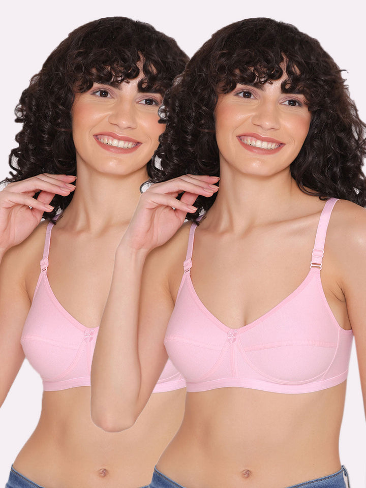 Women's Non Padded Non-Wired Regular Bra (Pack of 2)-ZOE