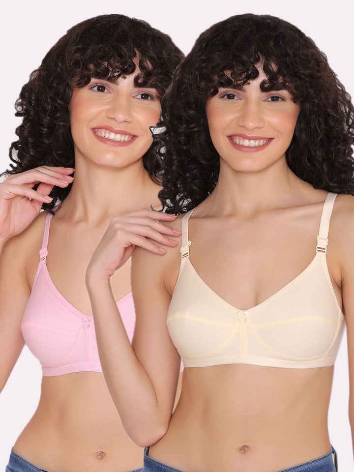 Women's Non Padded Non-Wired Regular Bra (Pack of 2)-ZOE