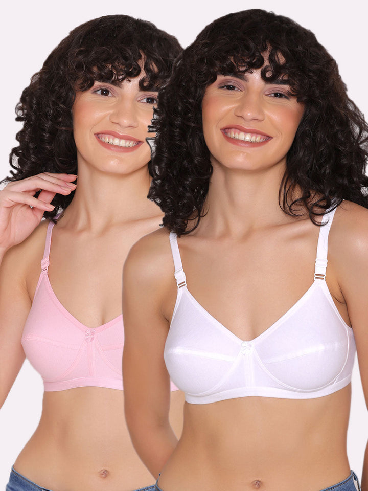 Women's Non Padded Non-Wired Regular Bra (Pack of 2)-ZOE
