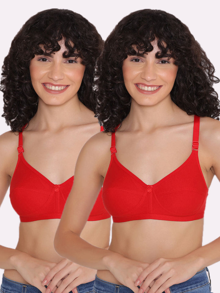 Women's Non Padded Non-Wired Regular Bra (Pack of 2)-ZOE