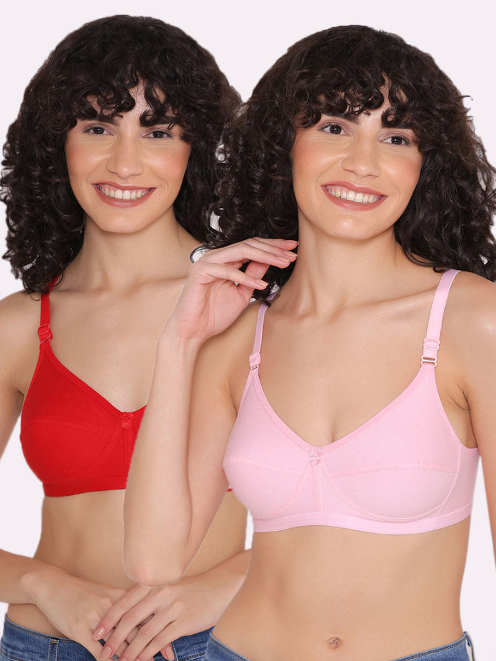 Women's Non Padded Non-Wired Regular Bra (Pack of 2)-ZOE