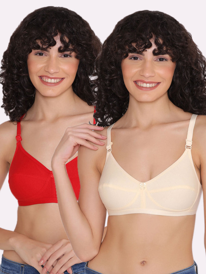 Women's Non Padded Non-Wired Regular Bra (Pack of 2)-ZOE