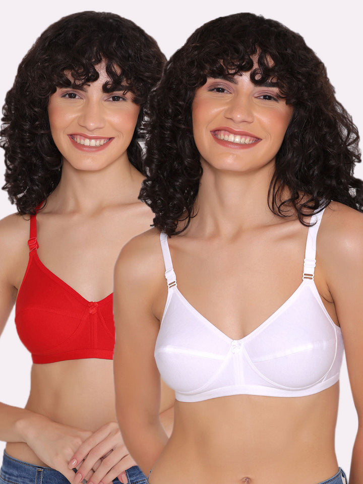 Women's Non Padded Non-Wired Regular Bra (Pack of 2)-ZOE