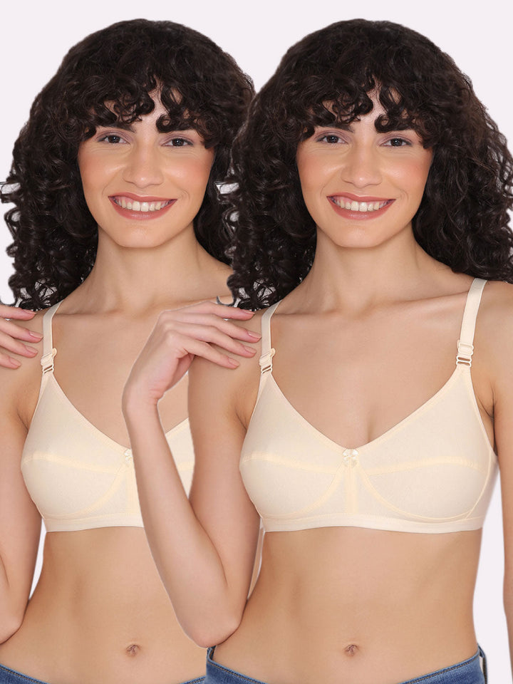 Women's Non Padded Non-Wired Regular Bra (Pack of 2)-ZOE