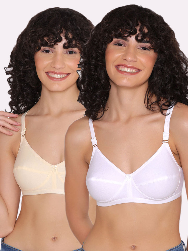 Women's Non Padded Non-Wired Regular Bra (Pack of 2)-ZOE
