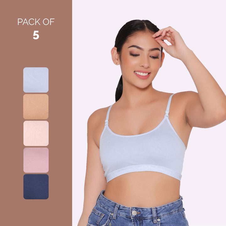 Teenagers Seamless multi-way Bra-Tango Combo of 5