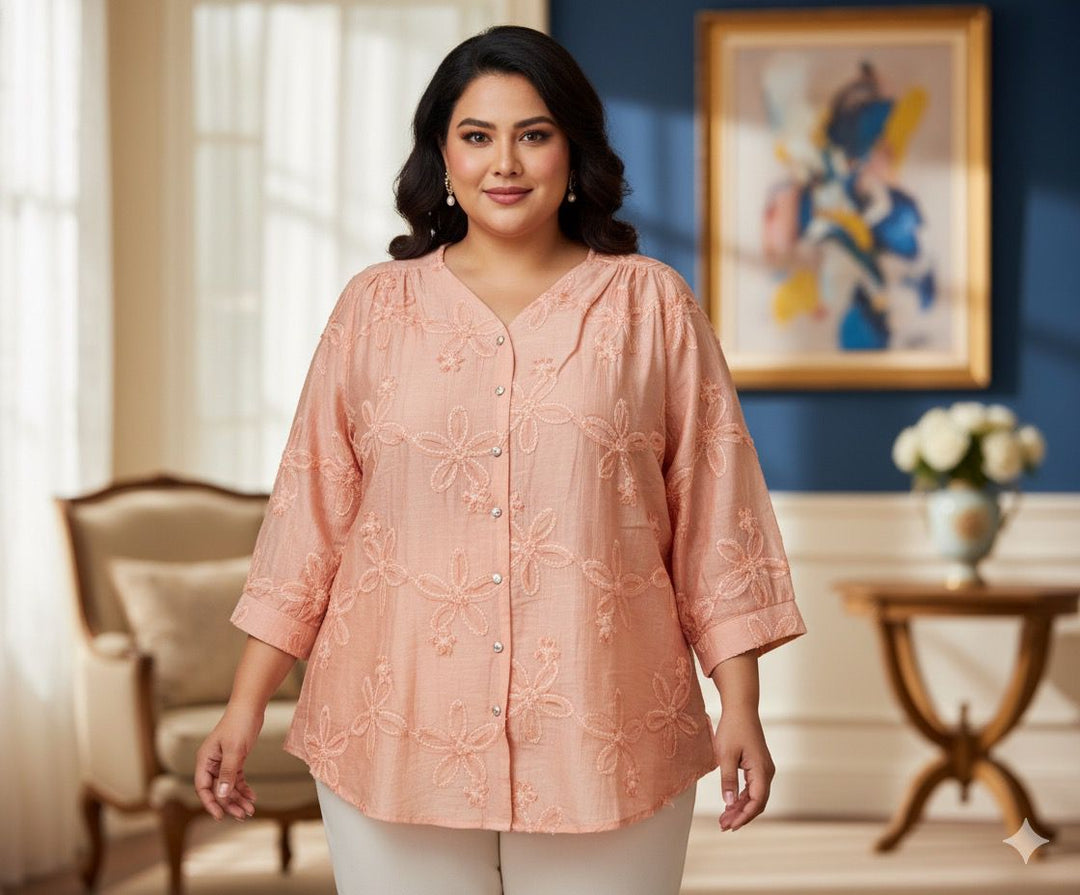 Parfait Pluss Silk embroidered Top