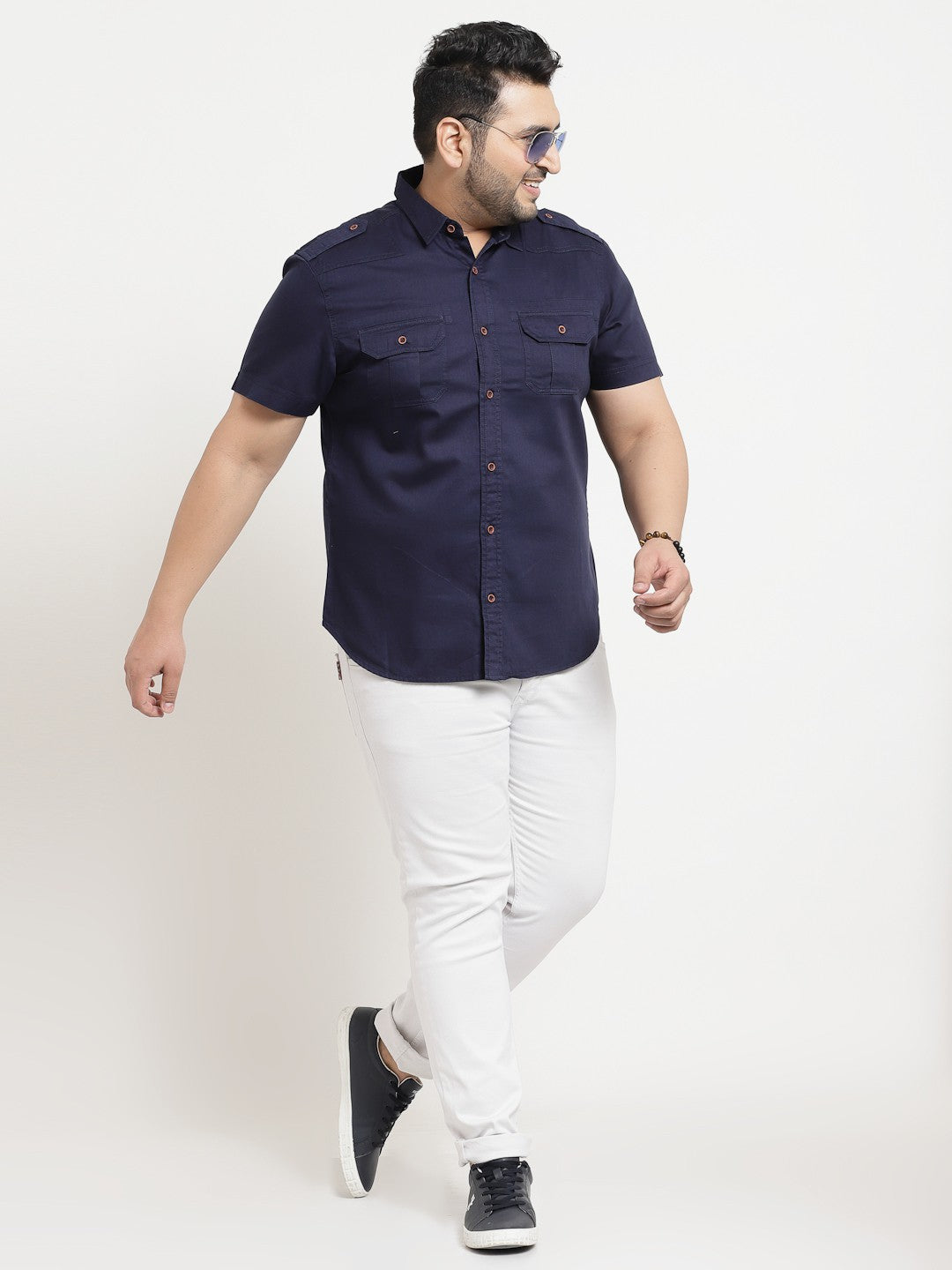 Plus Size Men Cargo Casual Shirt