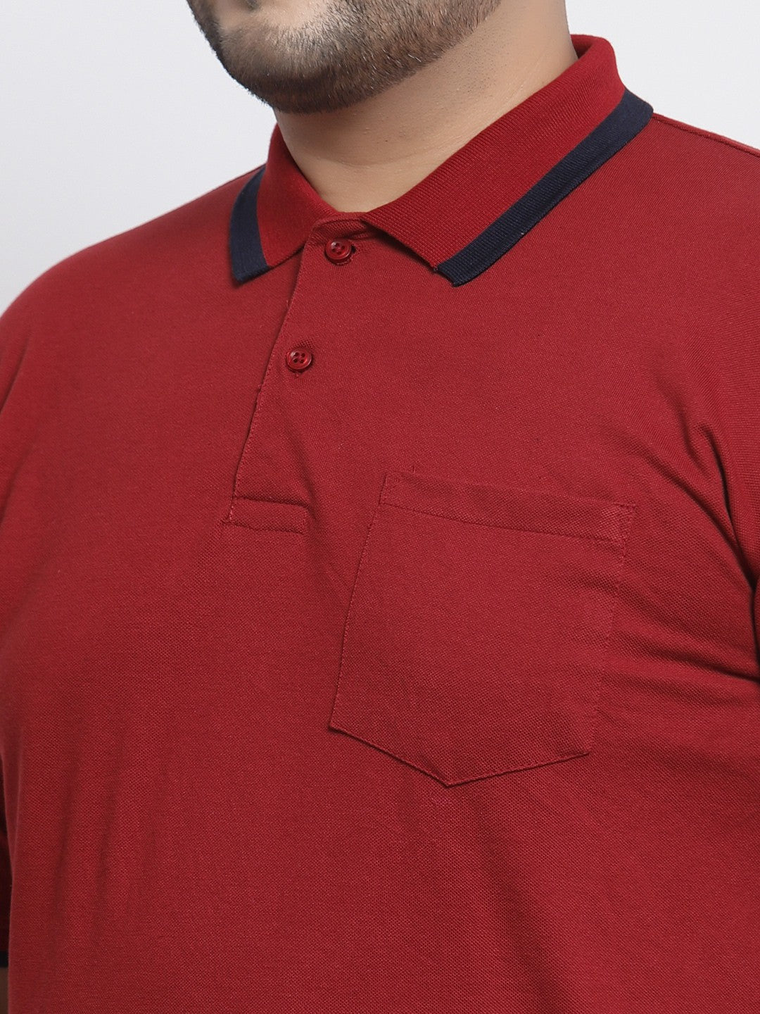 Plus Size Men Maroon Cotton T-shirt