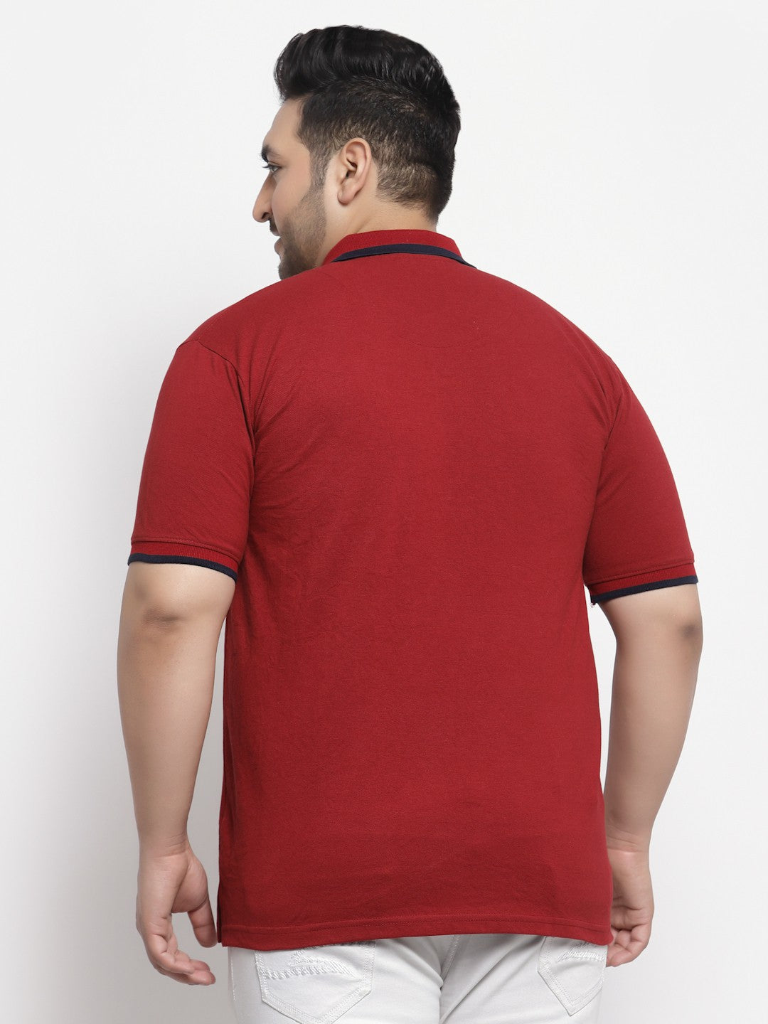 Plus Size Men Maroon Cotton T-shirt