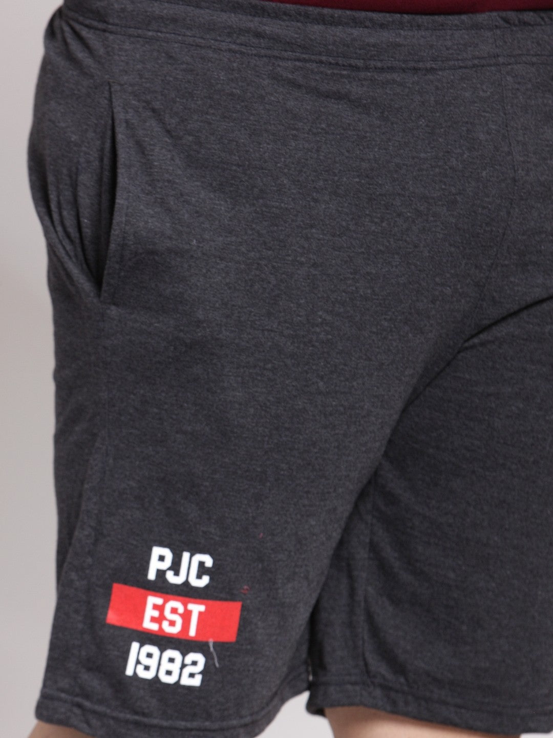 Plus Size Men  Grey Solid Sports Shorts