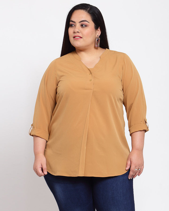 Plus Size Mustard Yellow Regular Top