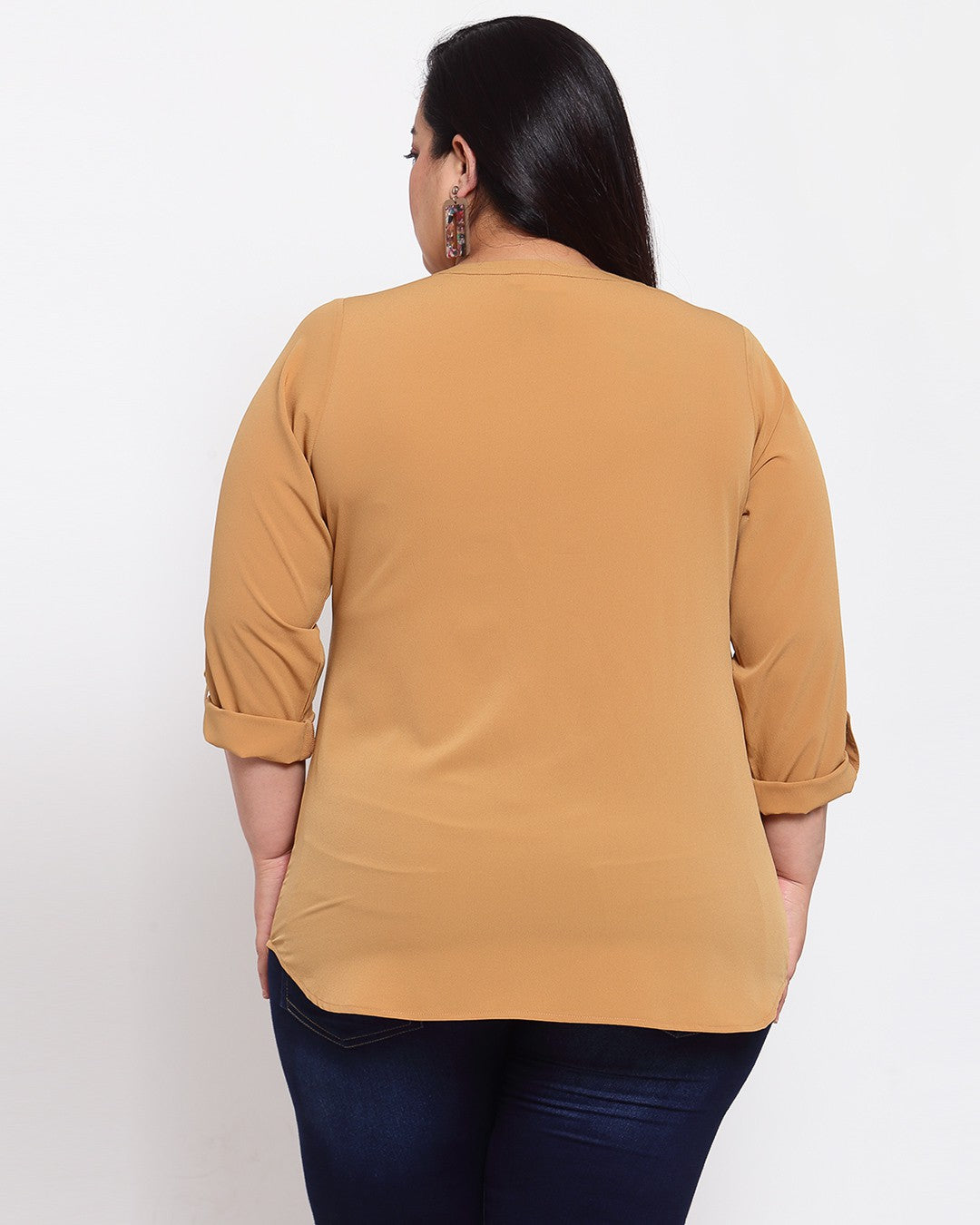Plus Size Mustard Yellow Regular Top