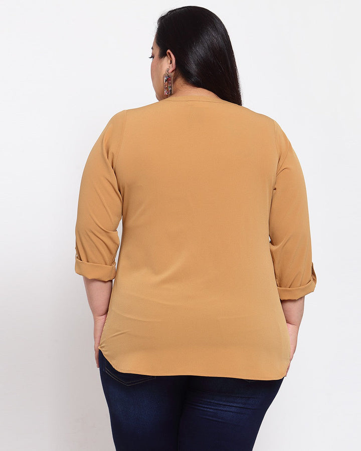 Plus Size Mustard Yellow Regular Top