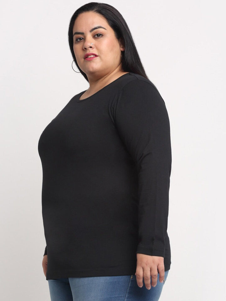 Plus Size  Women Black T-shirt